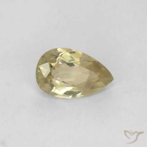 Diaspore Couleur Changeant Jaune moelleux naturelle En forme de poire, 0.71 ct, VS