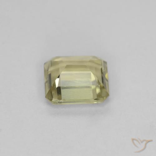 Diaspore Couleur Changeant Jaune clair naturelle Octogone / coupe Émeraude, 0.97 ct, VVS-VS