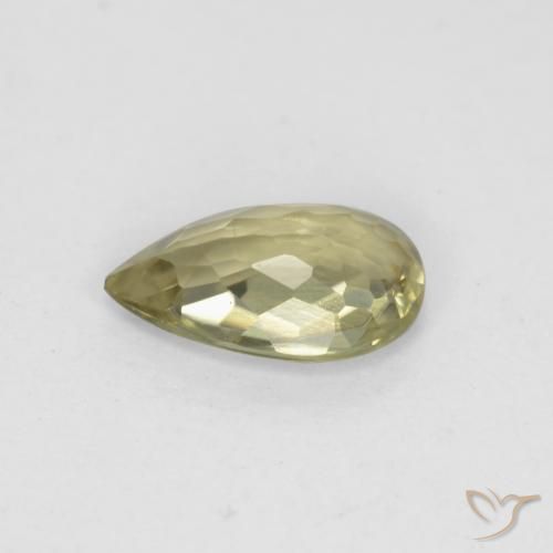 Diaspore Couleur Changeant Jaune pâle naturelle En forme de poire, 0.70 ct, VS