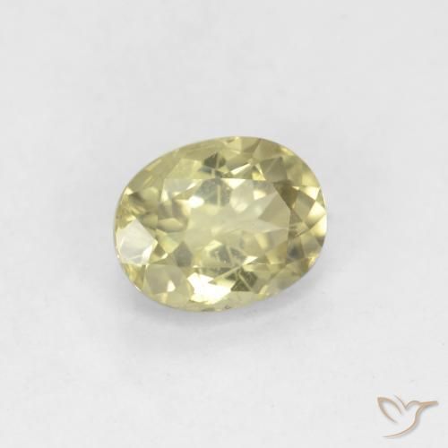 Diaspore Couleur Changeant Jaune clair naturelle ovale, 0.79 ct, VS