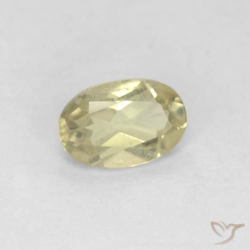 Diaspore Couleur Changeant Jaune clair naturelle ovale, 0.57 ct, VS
