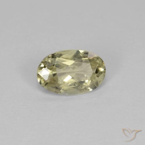 Diaspore Couleur Changeant Beige jaune naturelle ovale, 0.57 ct, VS