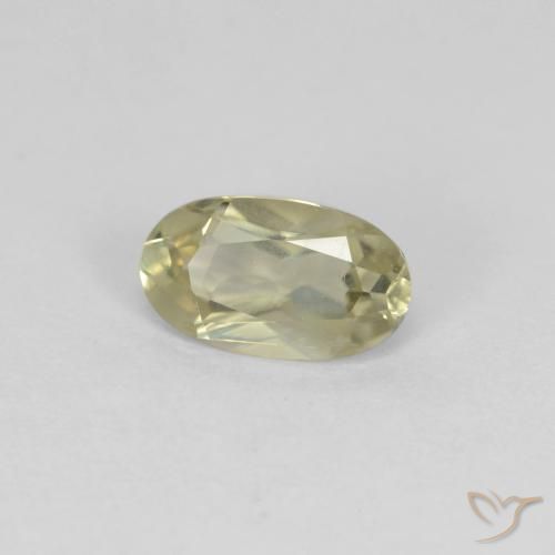 Diaspore Couleur Changeant Jaune clair naturelle ovale, 0.53 ct, VVS-VS
