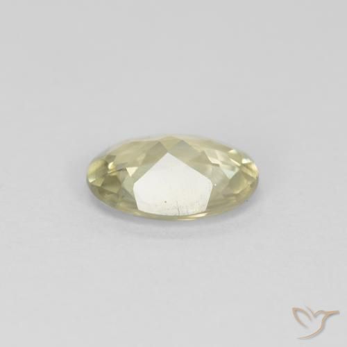 Diaspore Couleur Changeant Jaune clair naturelle ovale, 0.61 ct, VVS-VS