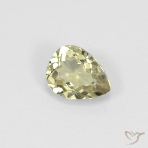 Diaspore Couleur Changeant Jaune clair naturelle En forme de poire, 0.60 ct, VVS-VS