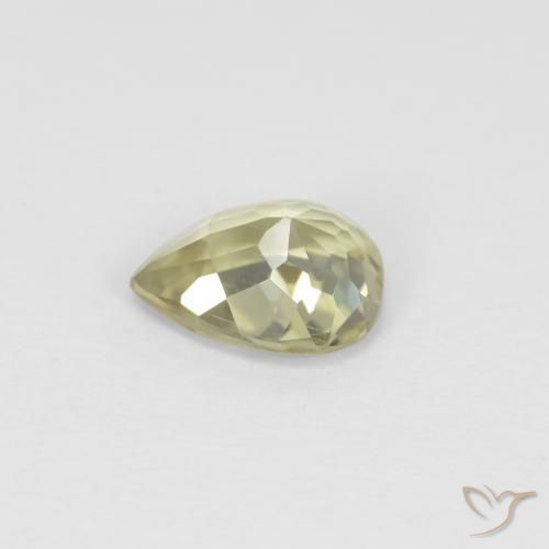 Diaspore Couleur Changeant Jaune clair naturelle En forme de poire, 0.60 ct, VVS-VS