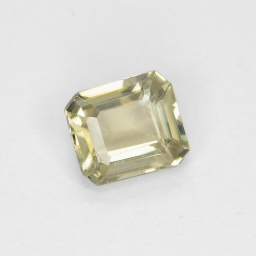 Diaspore à changement de couleur jaune naturelle taille émeraude, 0,62 ct, VS
