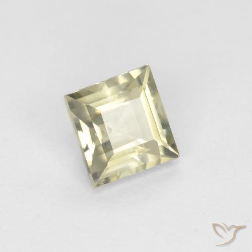Diaspore Couleur Changeant Jaune clair naturelle Carré, 0.83 ct, VVS-VS