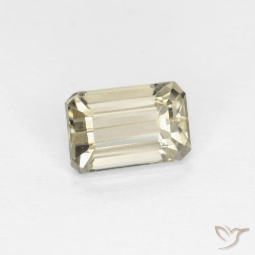 Diaspore Couleur Changeant Jaune très pâle naturelle Octogone / coupe Émeraude, 0.95 ct, VVS-VS