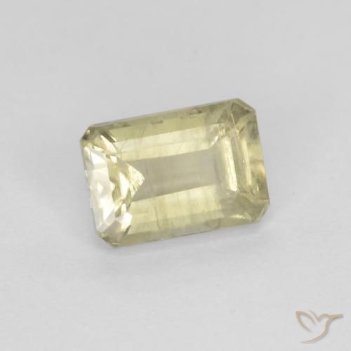 Diaspore Couleur Changeant Jaune pâle naturelle Octogone / coupe Émeraude, 0.76 ct, VS-SI