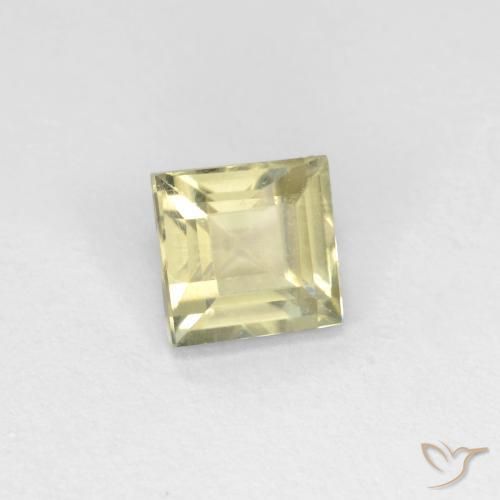 Diaspore Couleur Changeant Jaune très clair naturelle Carré, 0.63 ct, VS