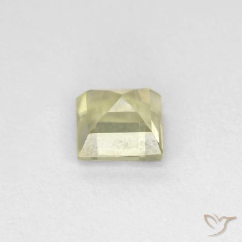 Diaspore Couleur Changeant Jaune très clair naturelle Carré, 0.63 ct, VS