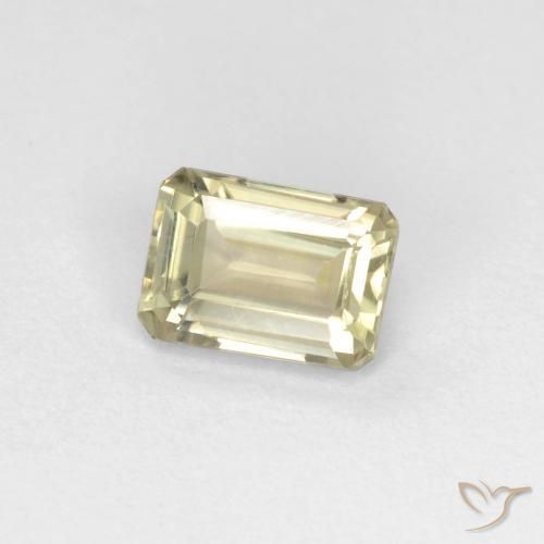 Diaspore Couleur Changeant Jaune très clair naturelle Octogone / coupe Émeraude, 0.72 ct, VVS-VS