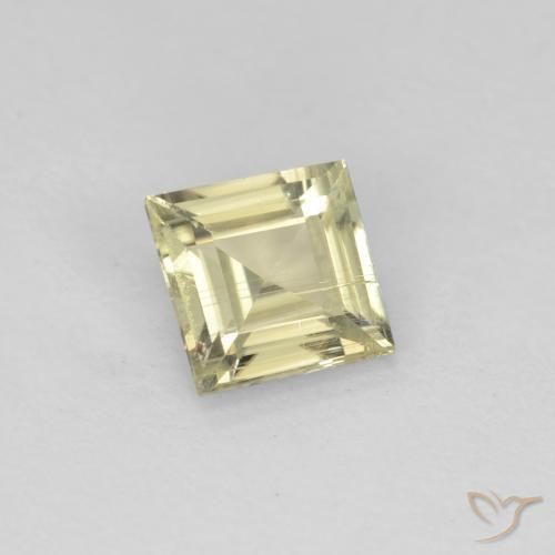 Diaspore Couleur Changeant Jaune très clair naturelle Carré, 0.62 ct, VS