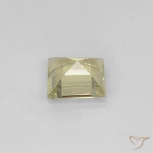 Diaspore Couleur Changeant Jaune très clair naturelle Carré, 0.62 ct, VS