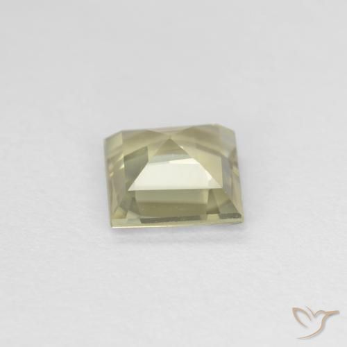 Diaspore Couleur Changeant Jaune très clair naturelle Carré, 0.66 ct, VS