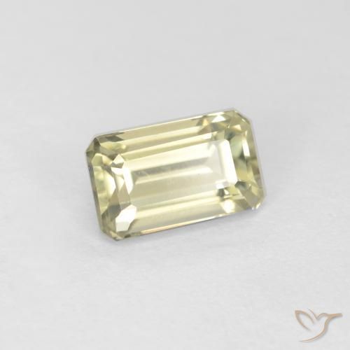 Diaspore Couleur Changeant Jaune pâle naturelle Octogone / coupe Émeraude, 0.76 ct, VS