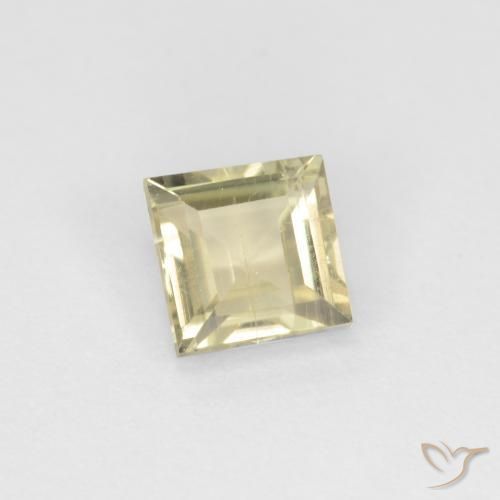 Diaspore Couleur Changeant Jaune très pâle naturelle Carré, 0.65 ct, VS