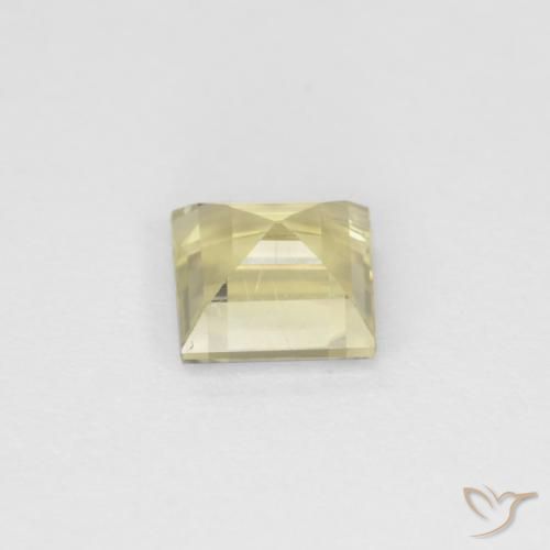 Diaspore Couleur Changeant Jaune très pâle naturelle Carré, 0.65 ct, VS