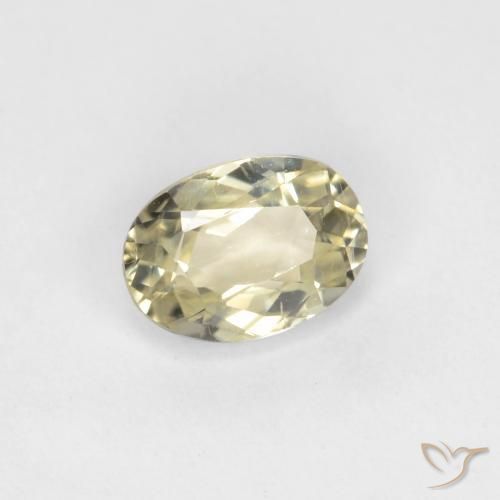 Diaspore Couleur Changeant Jaune clair naturelle ovale, 0.57 ct, VVS-VS