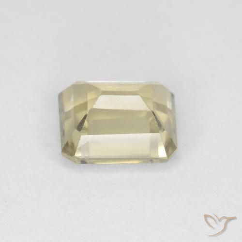 Diaspore Couleur Changeant Jaune clair naturelle Octogone / coupe Émeraude, 1.18 ct, VS