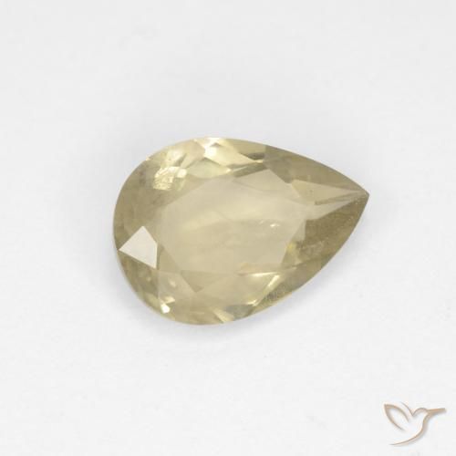 Diaspore Couleur Changeant Jaune clair naturelle En forme de poire, 1.34 ct, VS