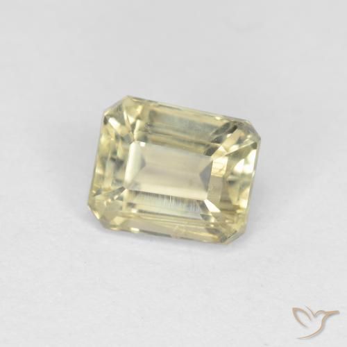 Diaspore Couleur Changeant Jaune clair naturelle Octogone / coupe Émeraude, 1.08 ct, VS