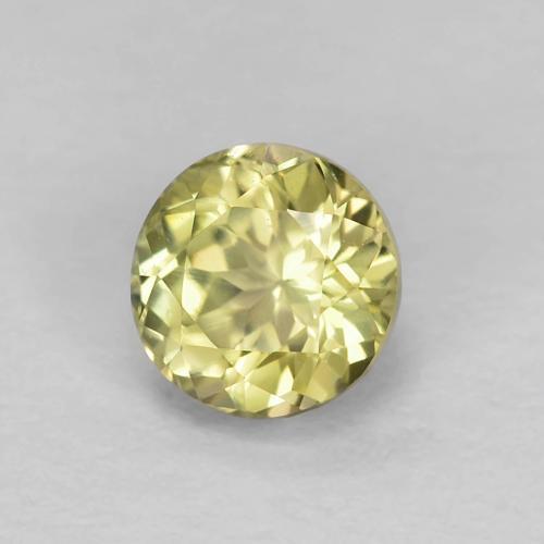 Diaspore à changement de couleur jaune naturelle coupe roude, 0,64 ct, VVS