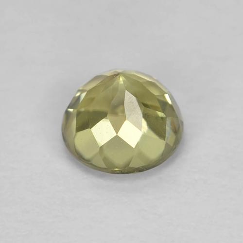 Diaspore à changement de couleur jaune naturelle coupe roude, 0,64 ct, VVS