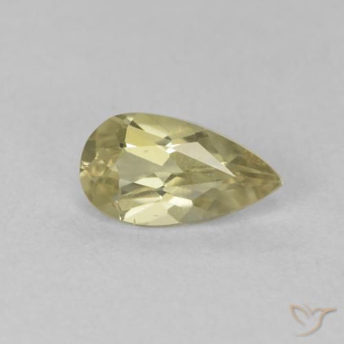 Diaspore Couleur Changeant Jaune moyen naturelle En forme de poire, 0.76 ct, VVS