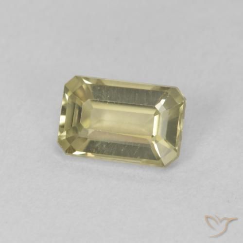 Diaspore Couleur Changeant Jaune clair naturelle Octogone / coupe Émeraude, 0.93 ct, VVS