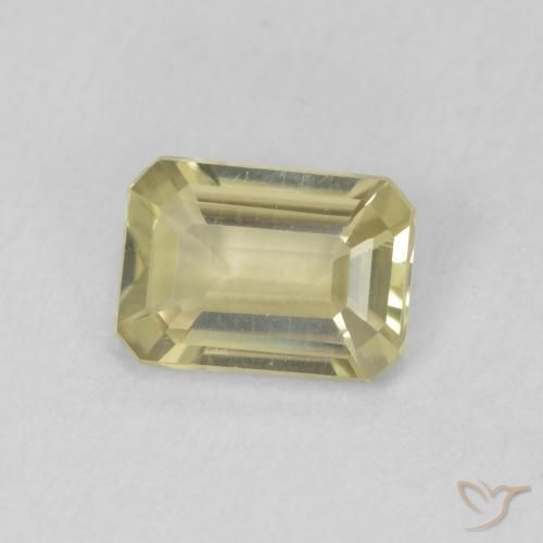 Diaspore Couleur Changeant Jaune clair naturelle Octogone / coupe Émeraude, 0.74 ct, VVS