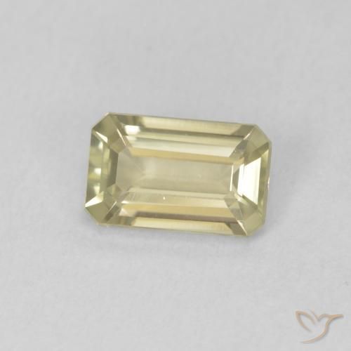 Diaspore Couleur Changeant Jaune moelleux naturelle Octogone / coupe Émeraude, 0.81 ct, VVS