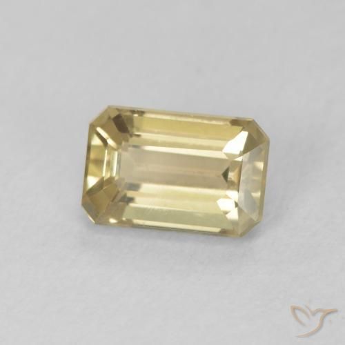 Diaspore Couleur Changeant Jaune clair naturelle Octogone / coupe Émeraude, 0.88 ct, VVS