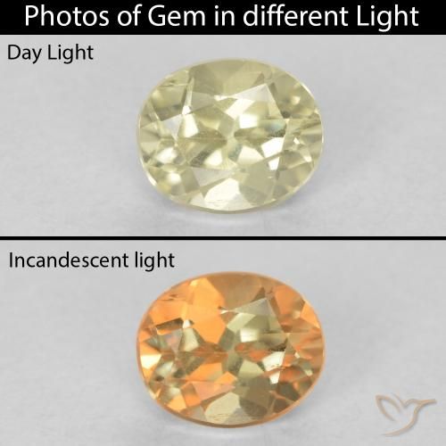 0.43ct Naturel Jaune clair Diaspore Couleur Changeant, ovale, VS