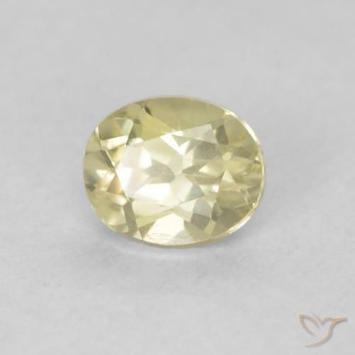 Diaspore Couleur Changeant Jaune clair naturelle ovale, 0.43 ct, VS