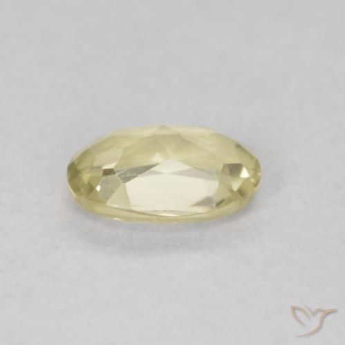 Diaspore Couleur Changeant Jaune clair naturelle ovale, 0.33 ct, VVS