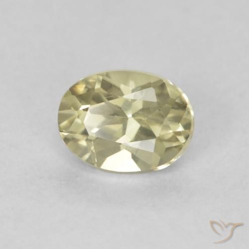 Diaspore Couleur Changeant Jaune clair naturelle ovale, 0.47 ct, VVS