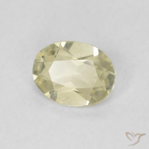 Diaspore Couleur Changeant Jaune clair naturelle ovale, 0.36 ct, VVS