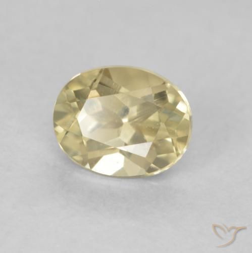 Diaspore Couleur Changeant Jaune clair naturelle ovale, 0.53 ct, VVS