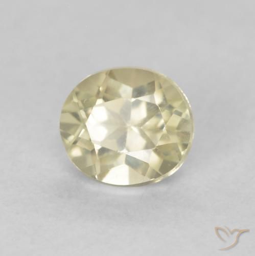 Diaspore Couleur Changeant Jaune clair naturelle ovale, 0.53 ct, VVS