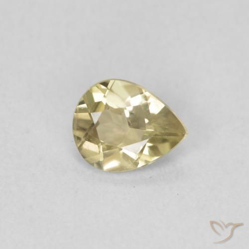 Diaspore Couleur Changeant Jaune clair naturelle En forme de poire, 0.60 ct, VS