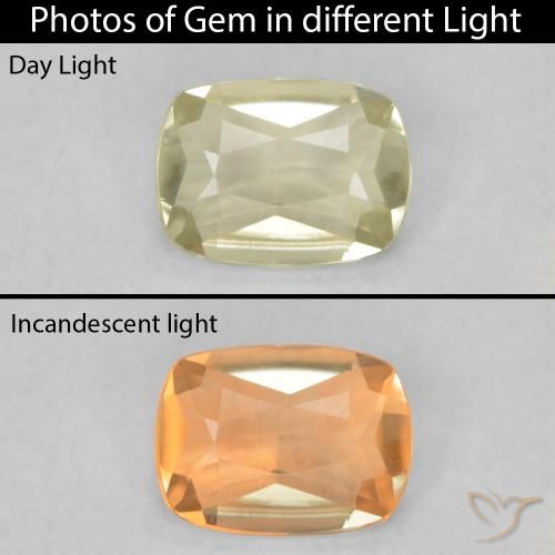 0.45ct Naturel Jaune clair Diaspore Couleur Changeant, Coussin, VVS