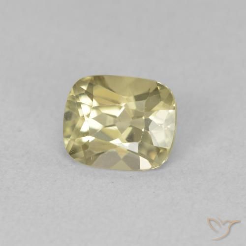 Diaspore Couleur Changeant Jaune clair naturelle Coussin, 0.87 ct, VVS