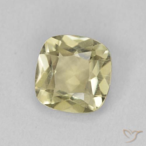 Diaspore Couleur Changeant Jaune pâle naturelle Coussin, 1.36 ct, VVS