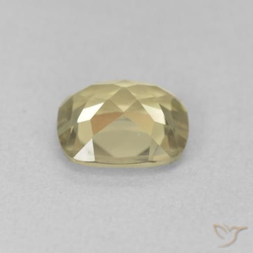 Diaspore Couleur Changeant Jaune pâle naturelle Coussin, 1.36 ct, VVS