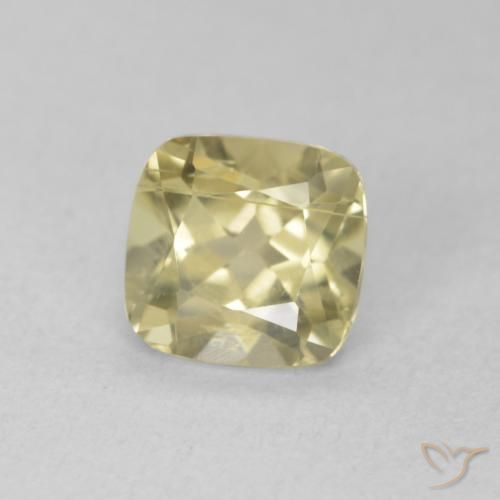 Diaspore Couleur Changeant Jaune pâle naturelle Coussin, 1.24 ct, VS