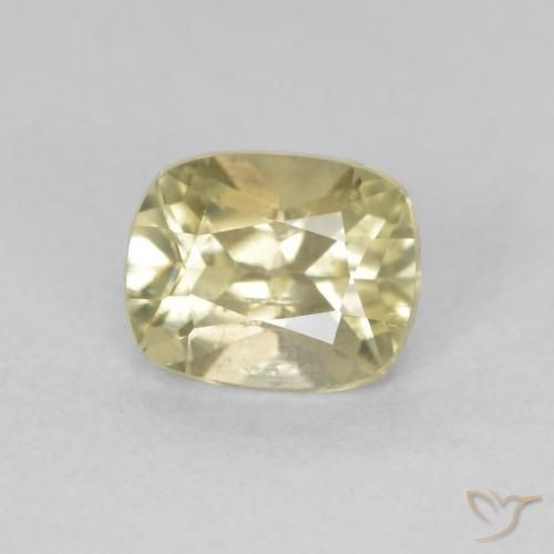 Diaspore Couleur Changeant Jaune clair naturelle Coussin, 0.74 ct, VS