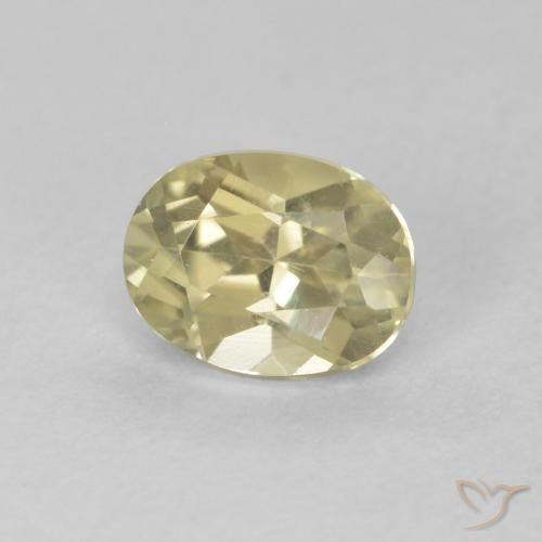 Diaspore Couleur Changeant Jaune très clair naturelle ovale, 0.88 ct, VVS-VS