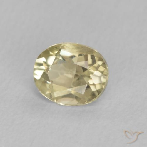 Diaspore Couleur Changeant Jaune pâle naturelle ovale, 0.41 ct, VS